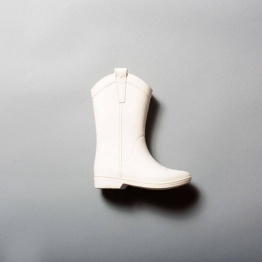 PRE ORDER: Bone White Kid's All Weather Rubber Cowboy Boots