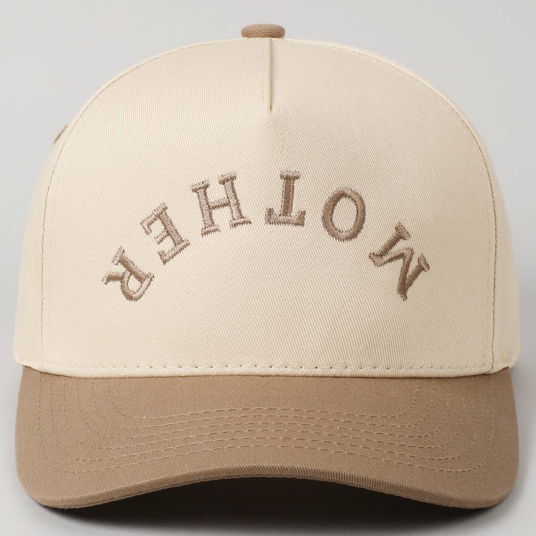 MOTHER Upside Down Lettering Embroidery Cap