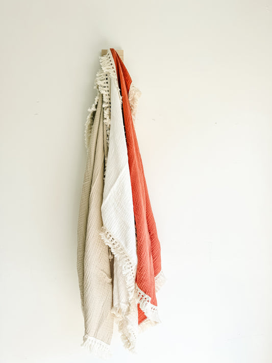 Fringe Muslin Blanket