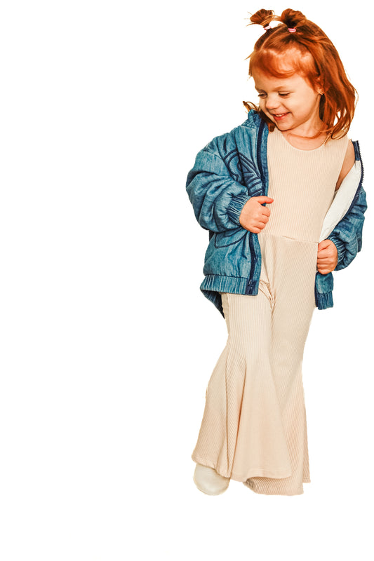 Bell Bottom Jumpsuit - Baby Blush Pink