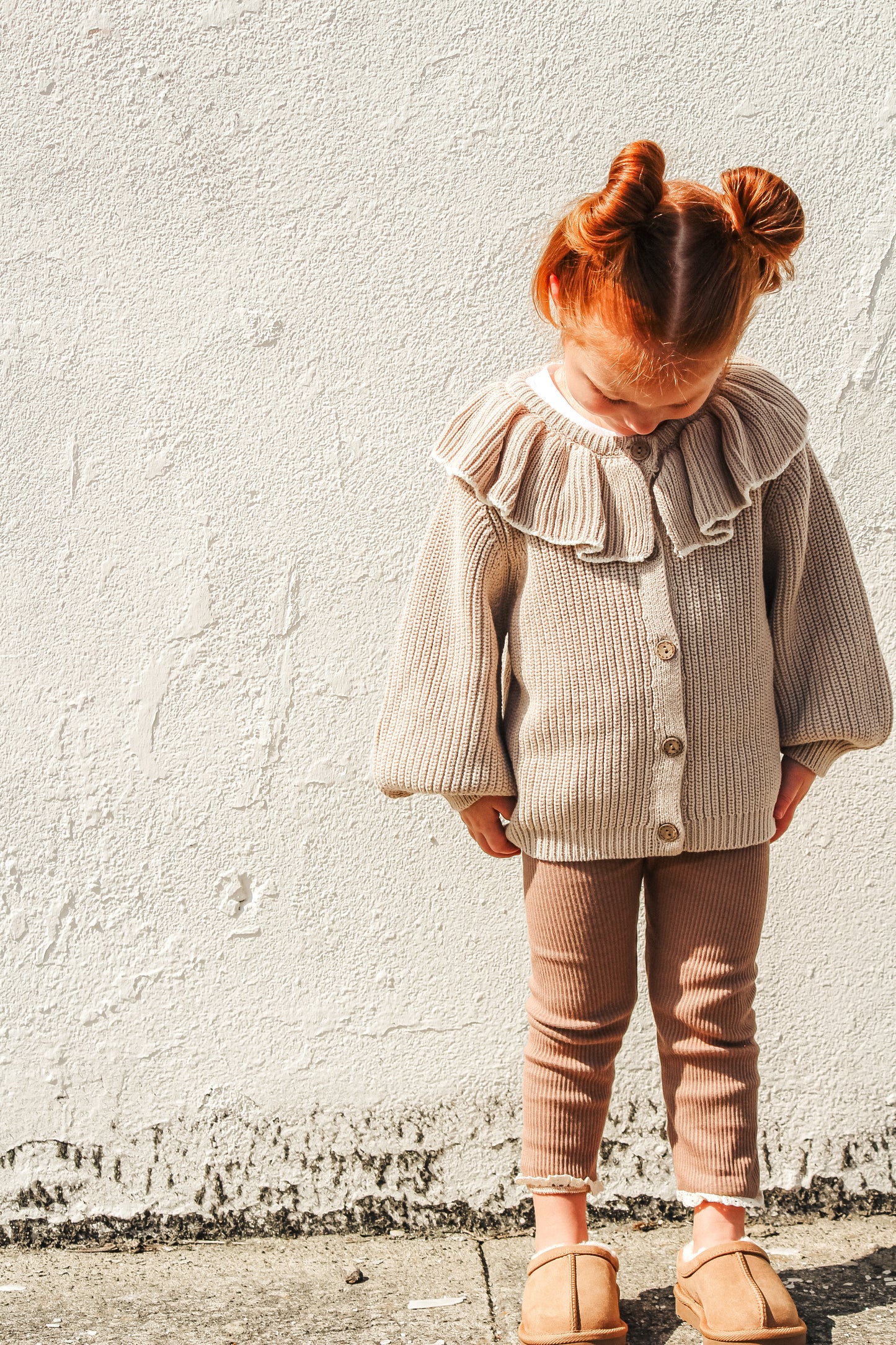 Coffee lace ribbed legging
