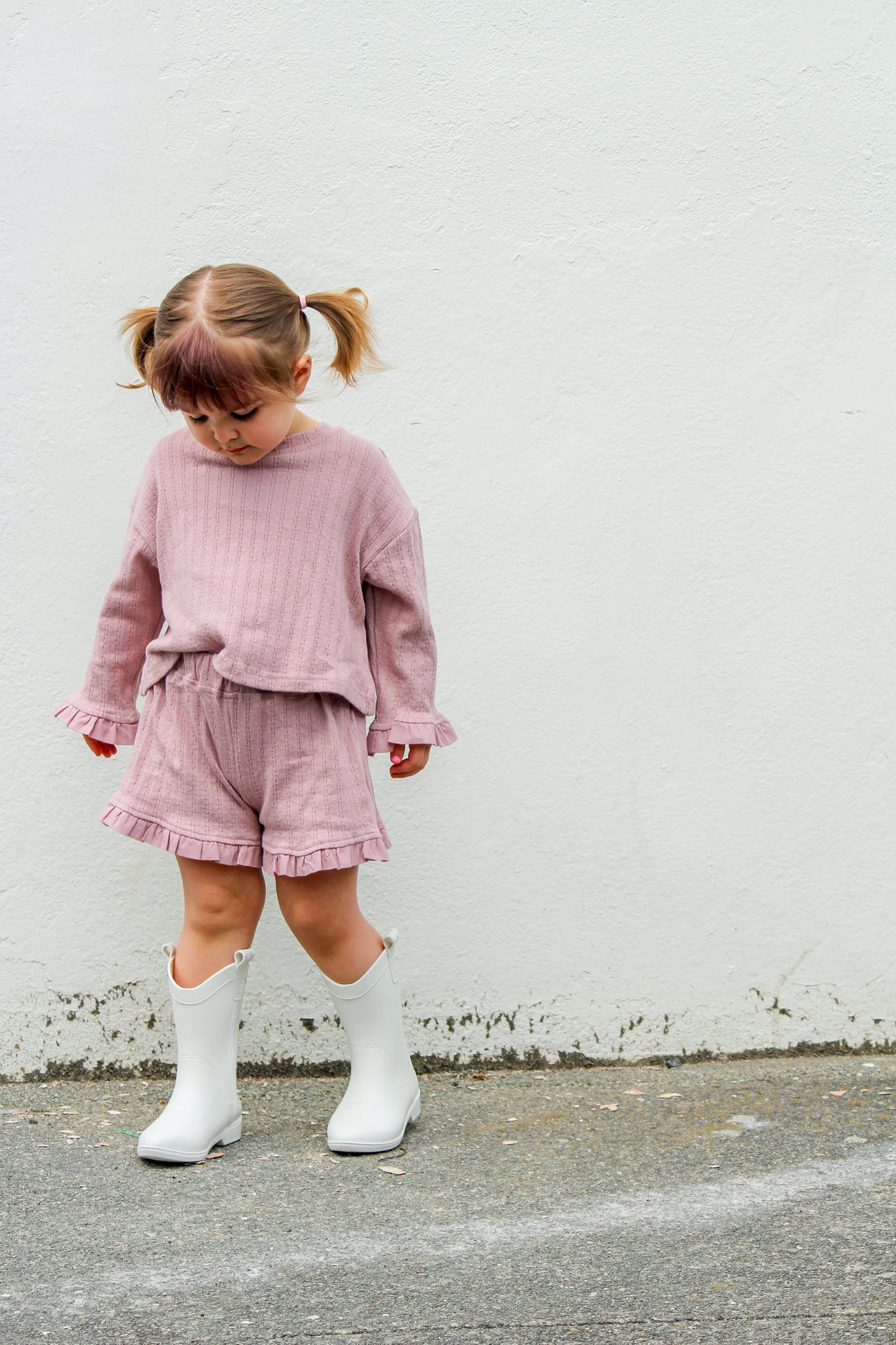 Pointelle Mauve Short Set