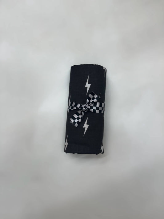 Rayo | Manta de muselina negra descolorida