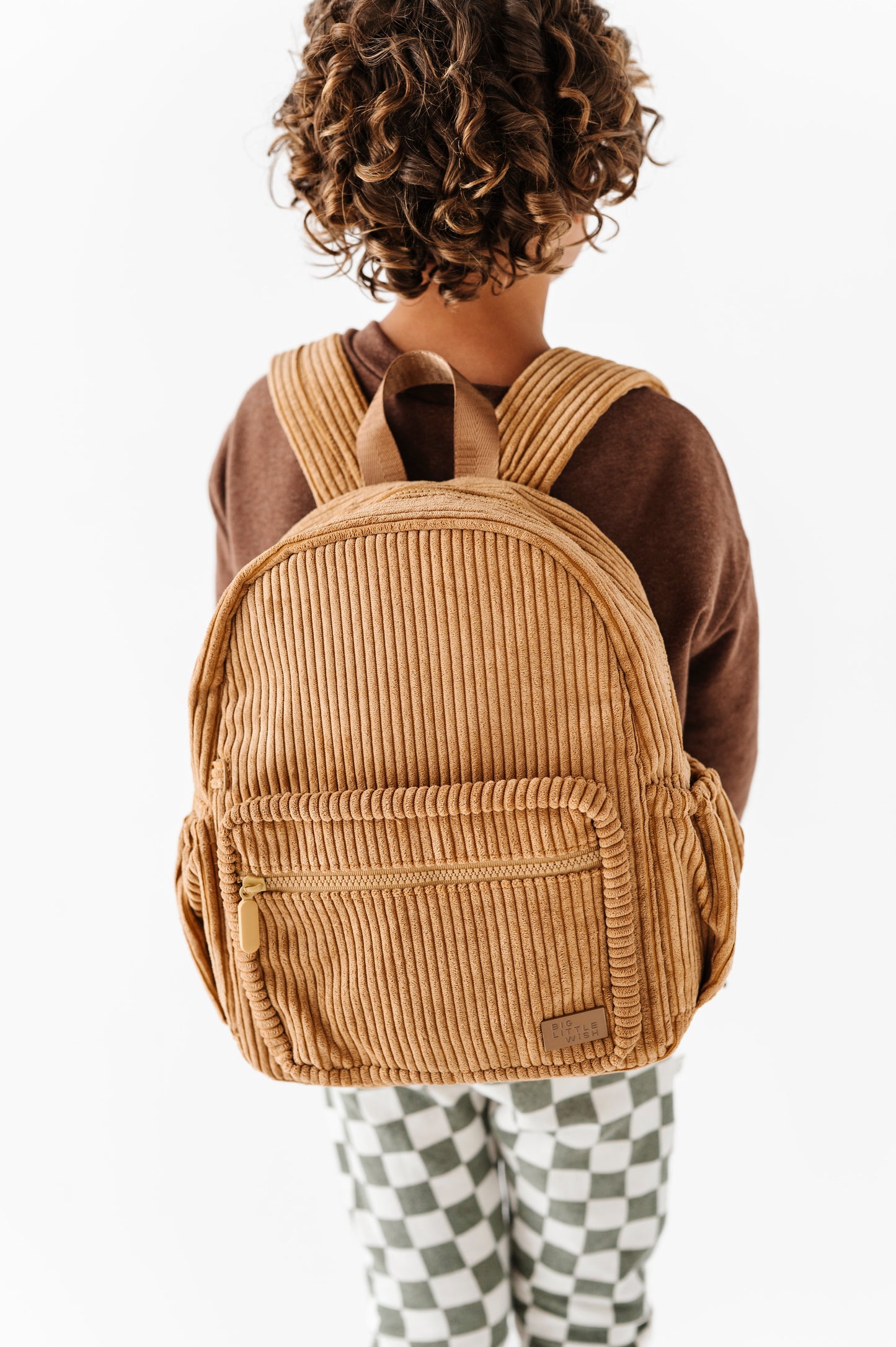 The Play Date Mini Corduroy Backpack- Camel *Drop ship