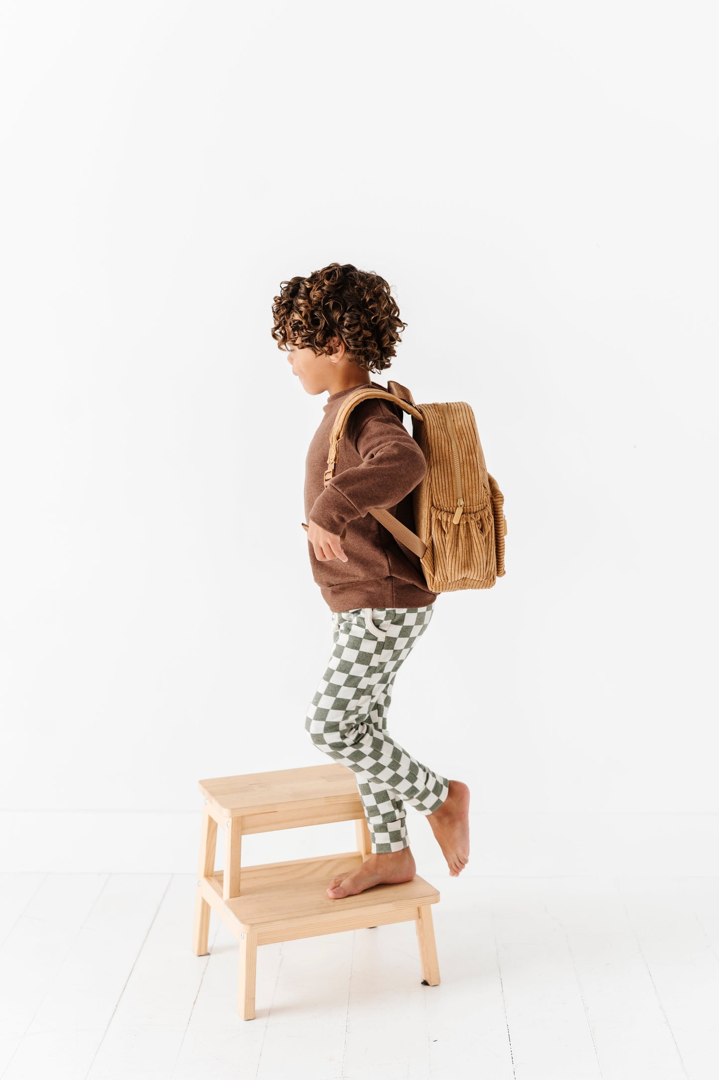 The Play Date Mini Corduroy Backpack- Camel *Drop ship