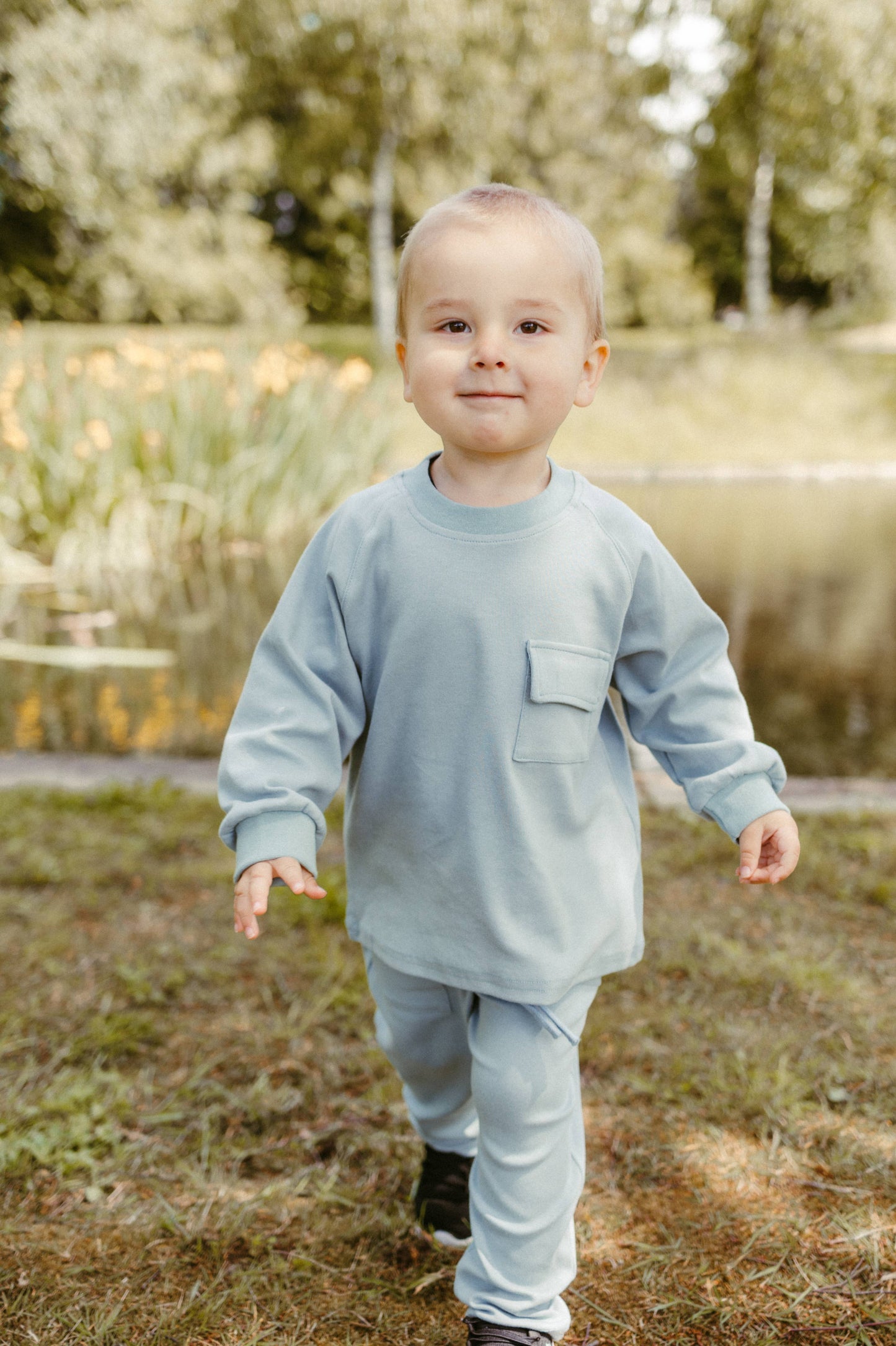 Raglan Playwear Set in Dusty Blue