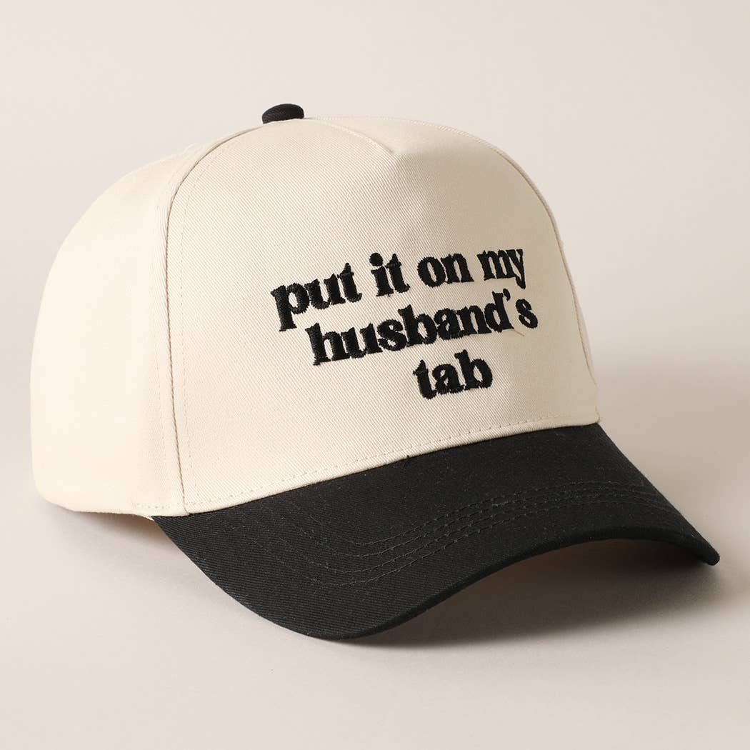 [Pre order ships BY 5/16] Put it on my husband's tab Embroidery Canvas Cap