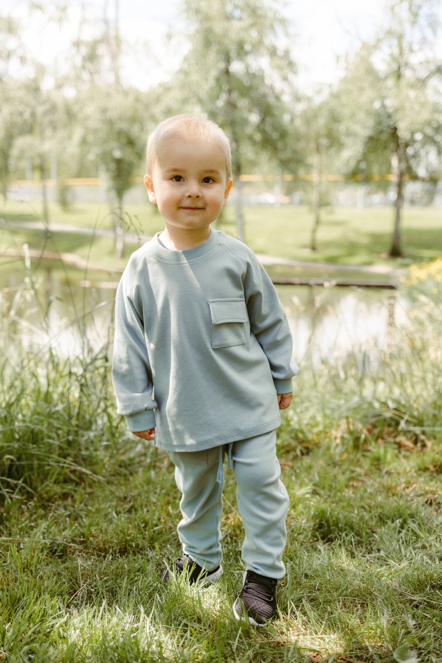 Raglan Playwear Set in Dusty Blue