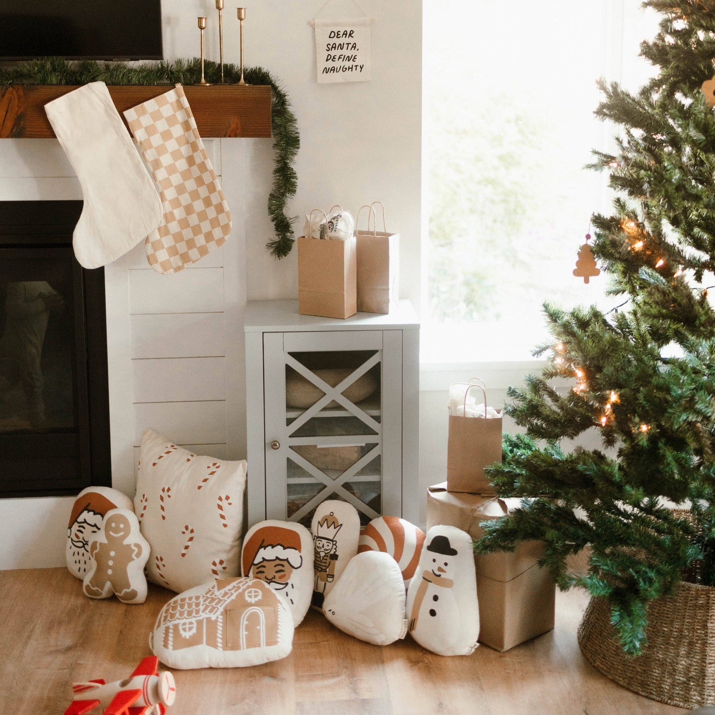 Gingerbread cookie person pillow