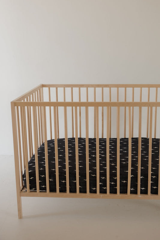 Muslin Crib Sheet | Midnight Bolt
