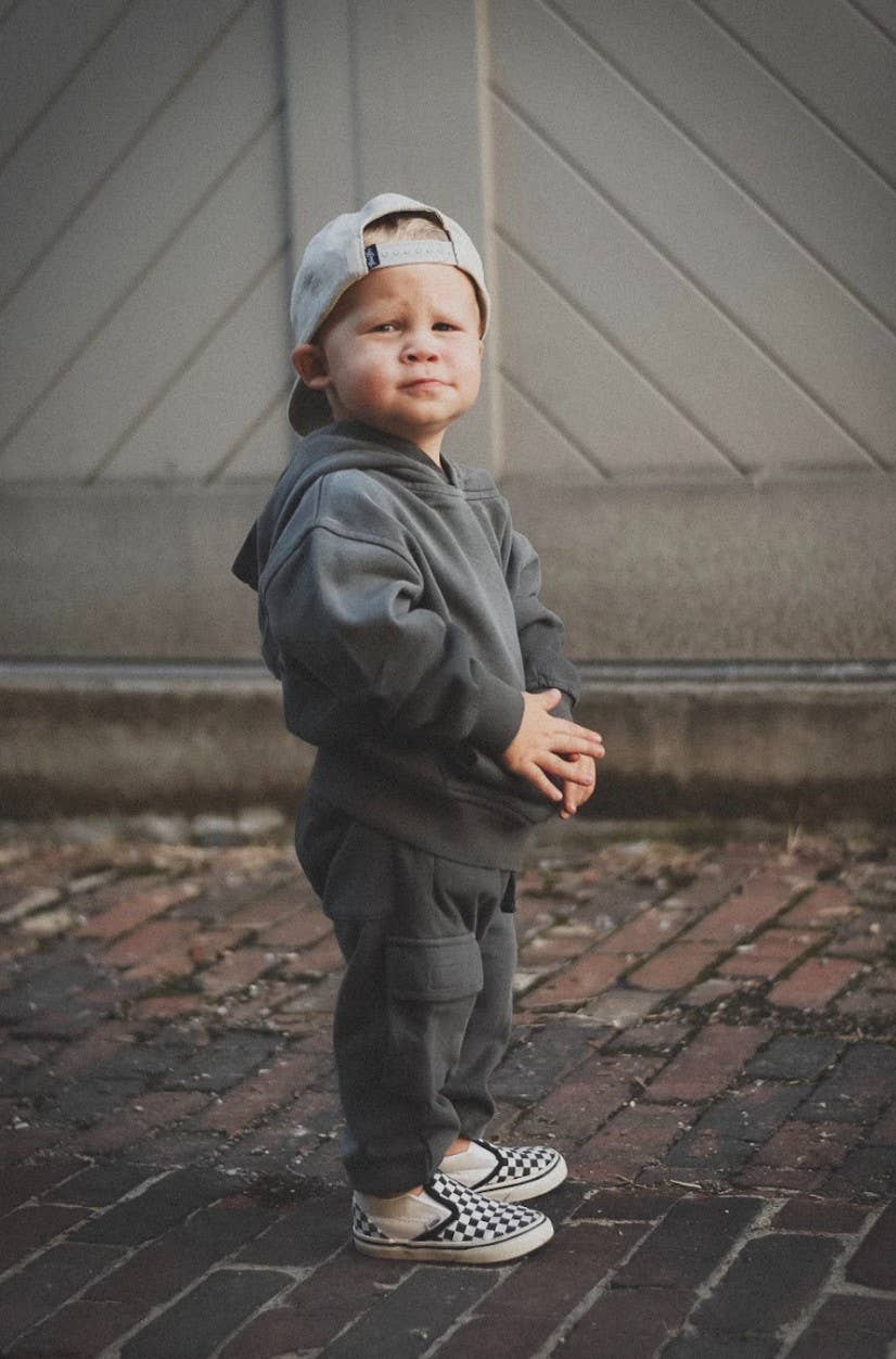 Toddler Classic Cargo Sweatpants in Stonewash
