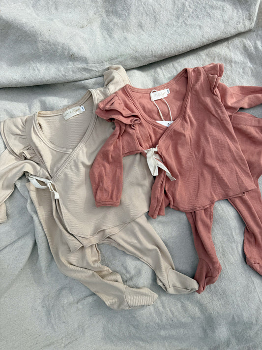 The Gracie Ribbed Set - Brown