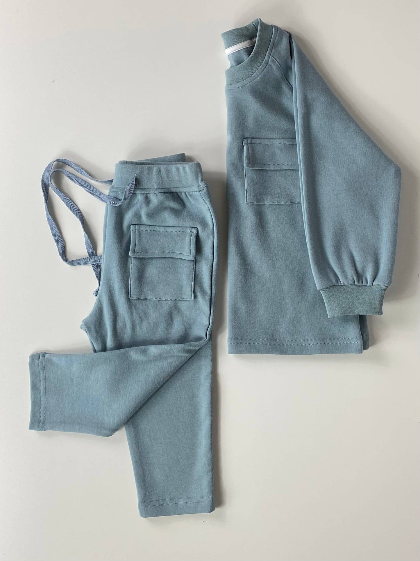 Raglan Playwear Set in Dusty Blue