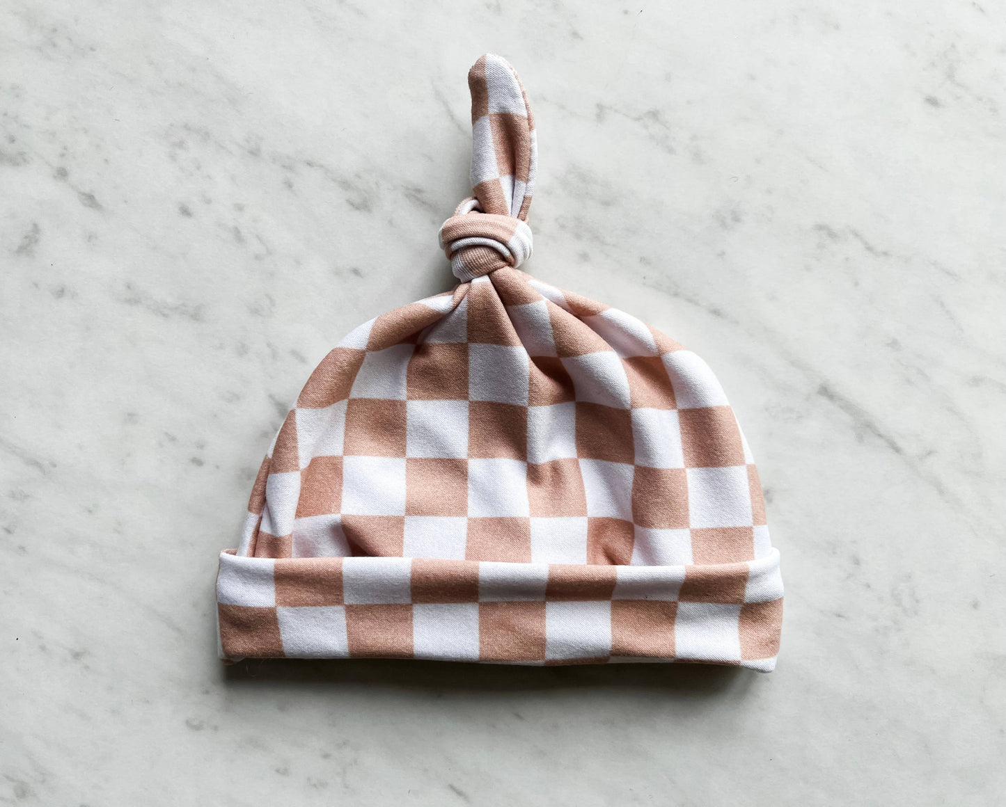 Newborn Baby Hat - Knotted Checker