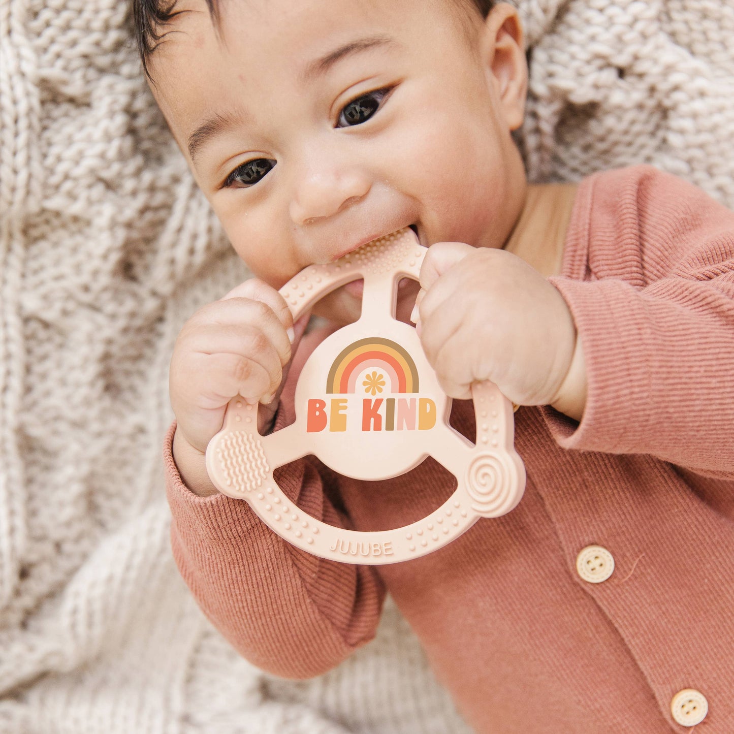 Silicone Teether Ring with Detachable - Rainbows