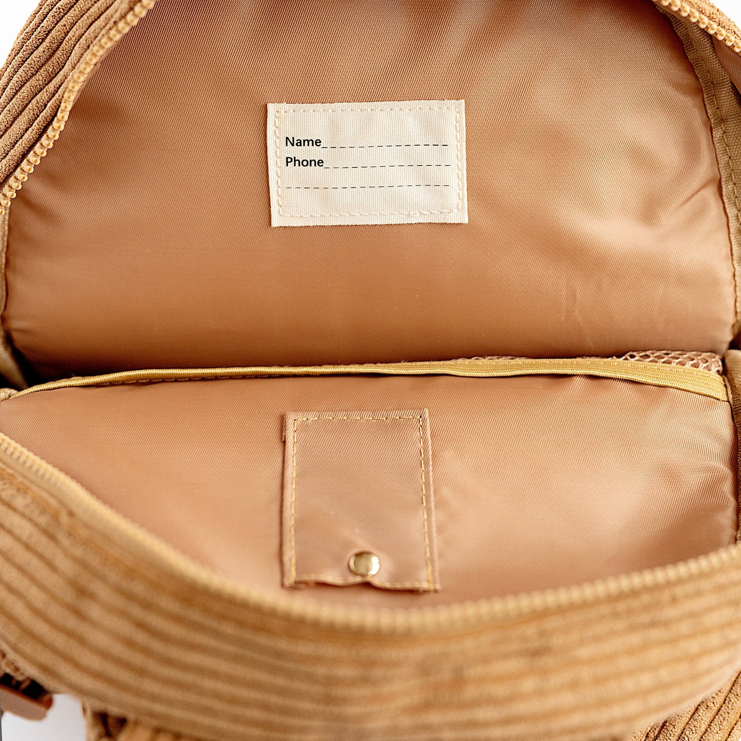 The Play Date Mini Corduroy Backpack- Camel *Drop ship