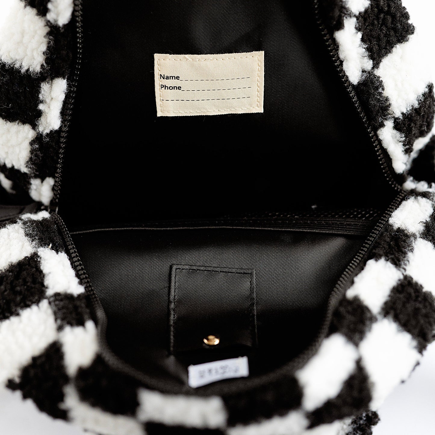 The Aspen Mini Backpack- Sherpa Black and White Check *Drop Ship*