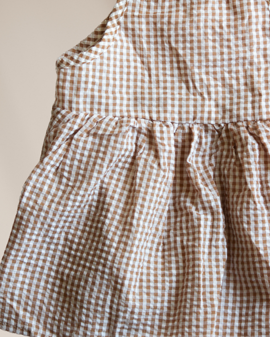 Beige Babe Gingham Dress Set