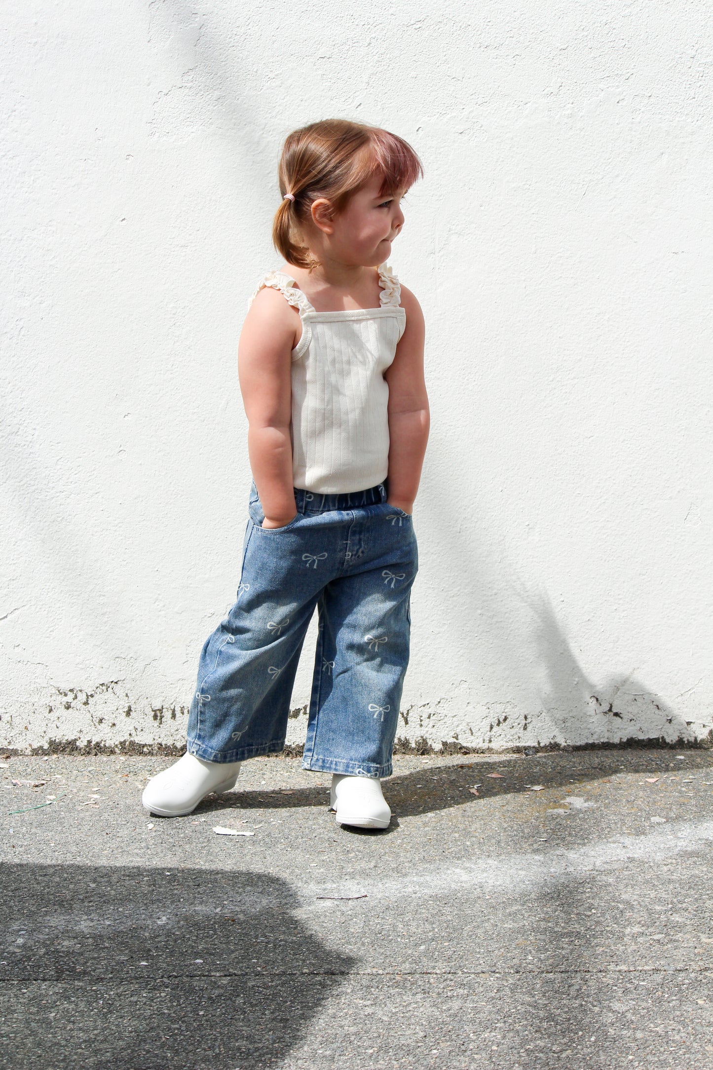 Stright Leg Bow Jeans