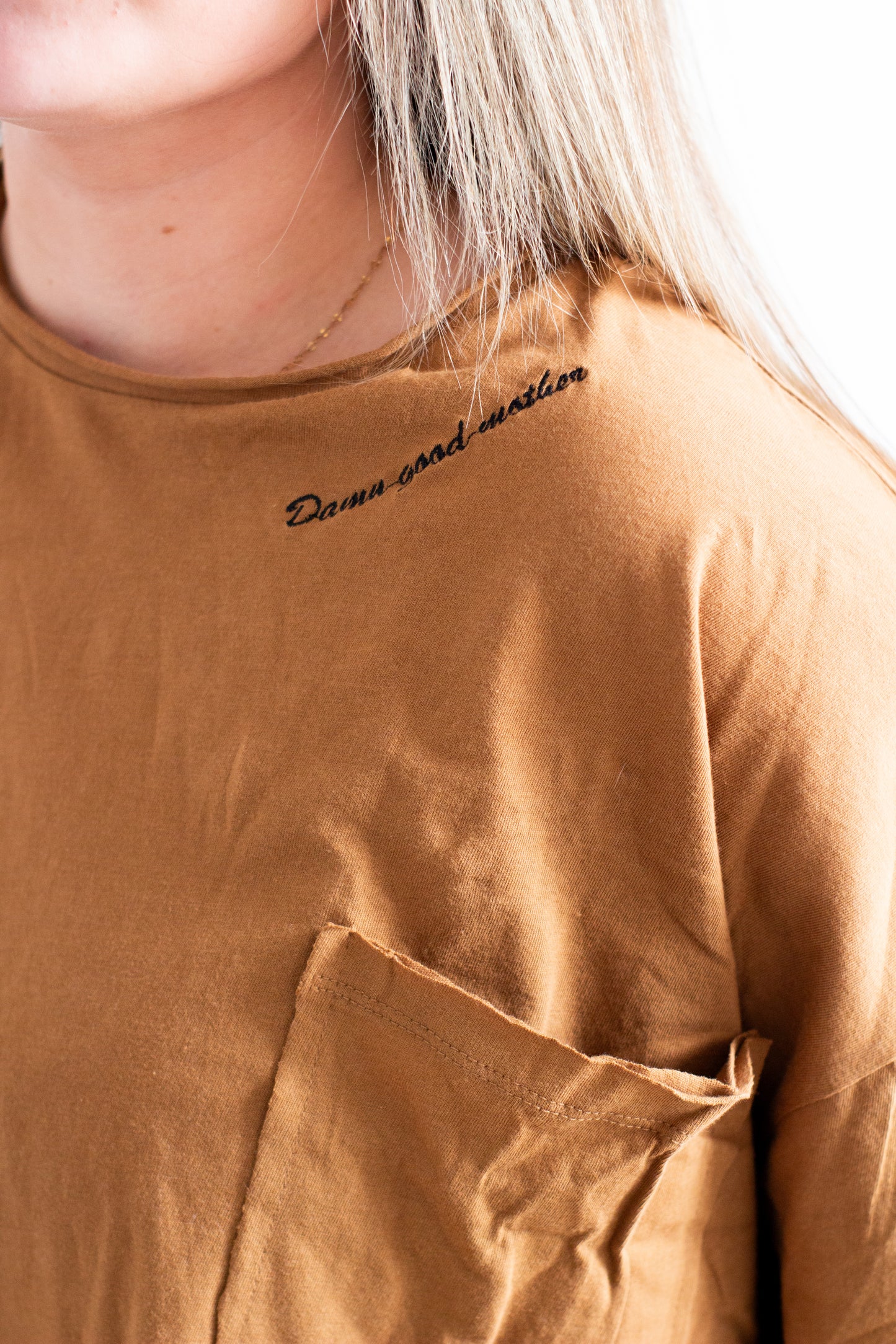 Damn Good Mother Oversized Tee - Camel