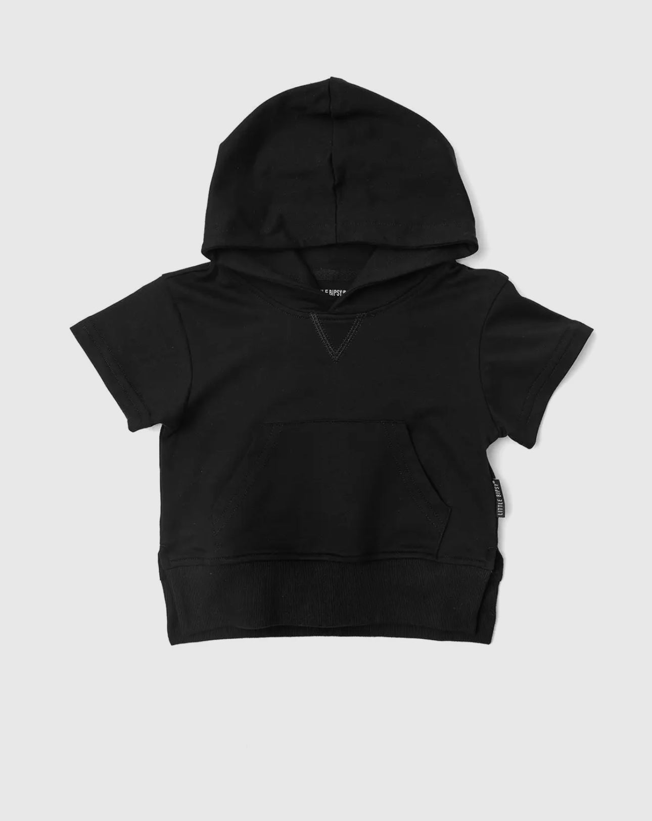 Short Sleeve Hoodie - Black