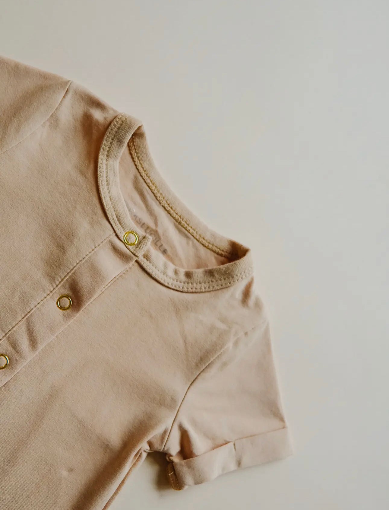 Henley Button Romper Khaki