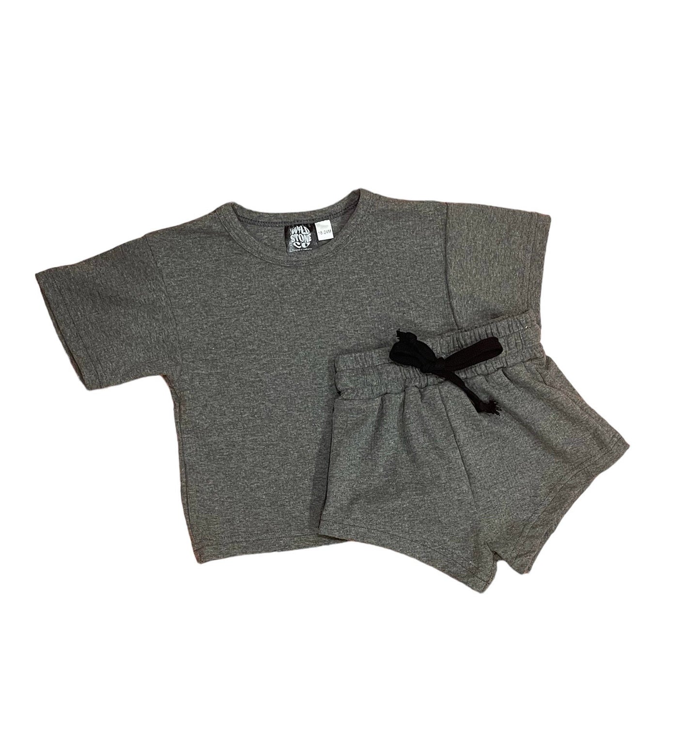 Charcoal Grey Short Set *Drop ship