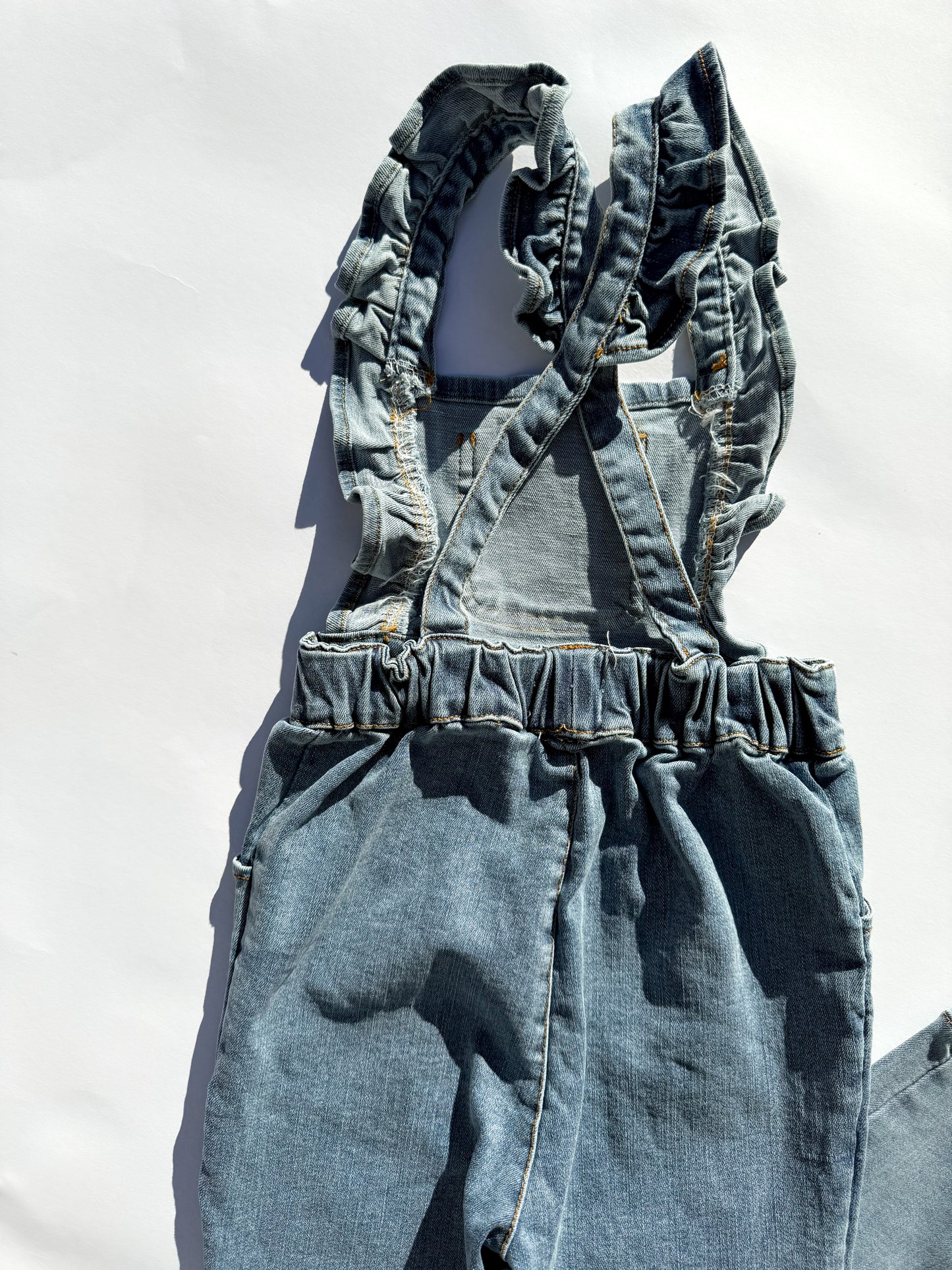 Ruffle Denim Overall