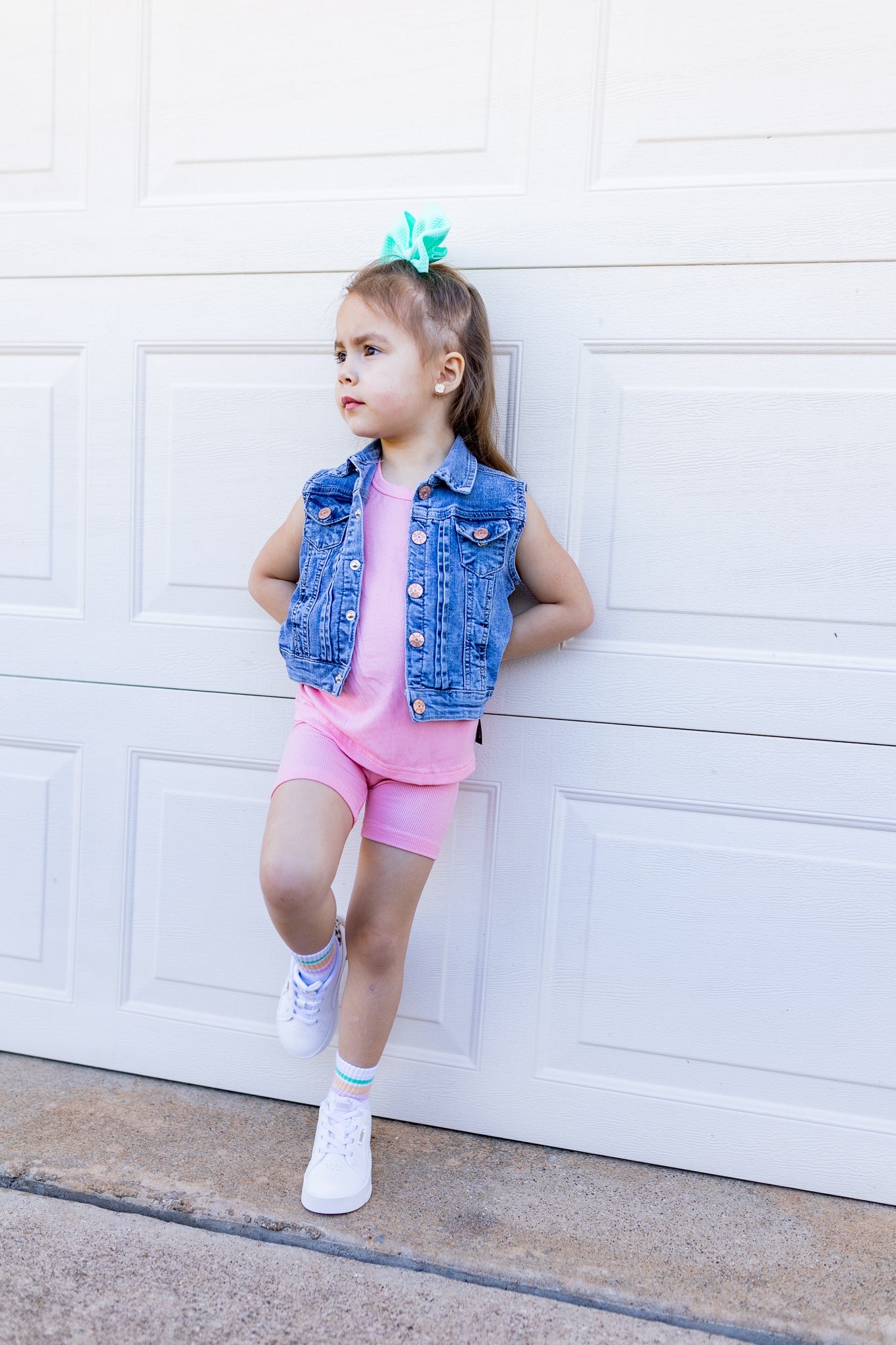 Ribbed Bamboo Tank Set - Pink *Drop ship