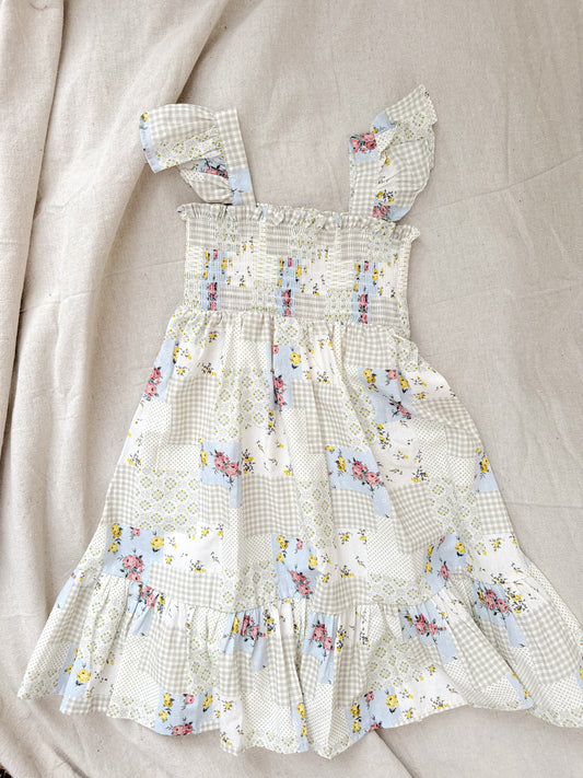 The Boheme Patchwork Dress - Blue