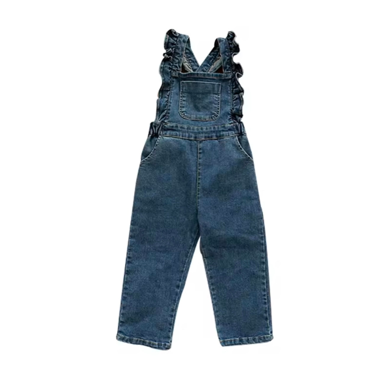 Ruffle Denim Overall