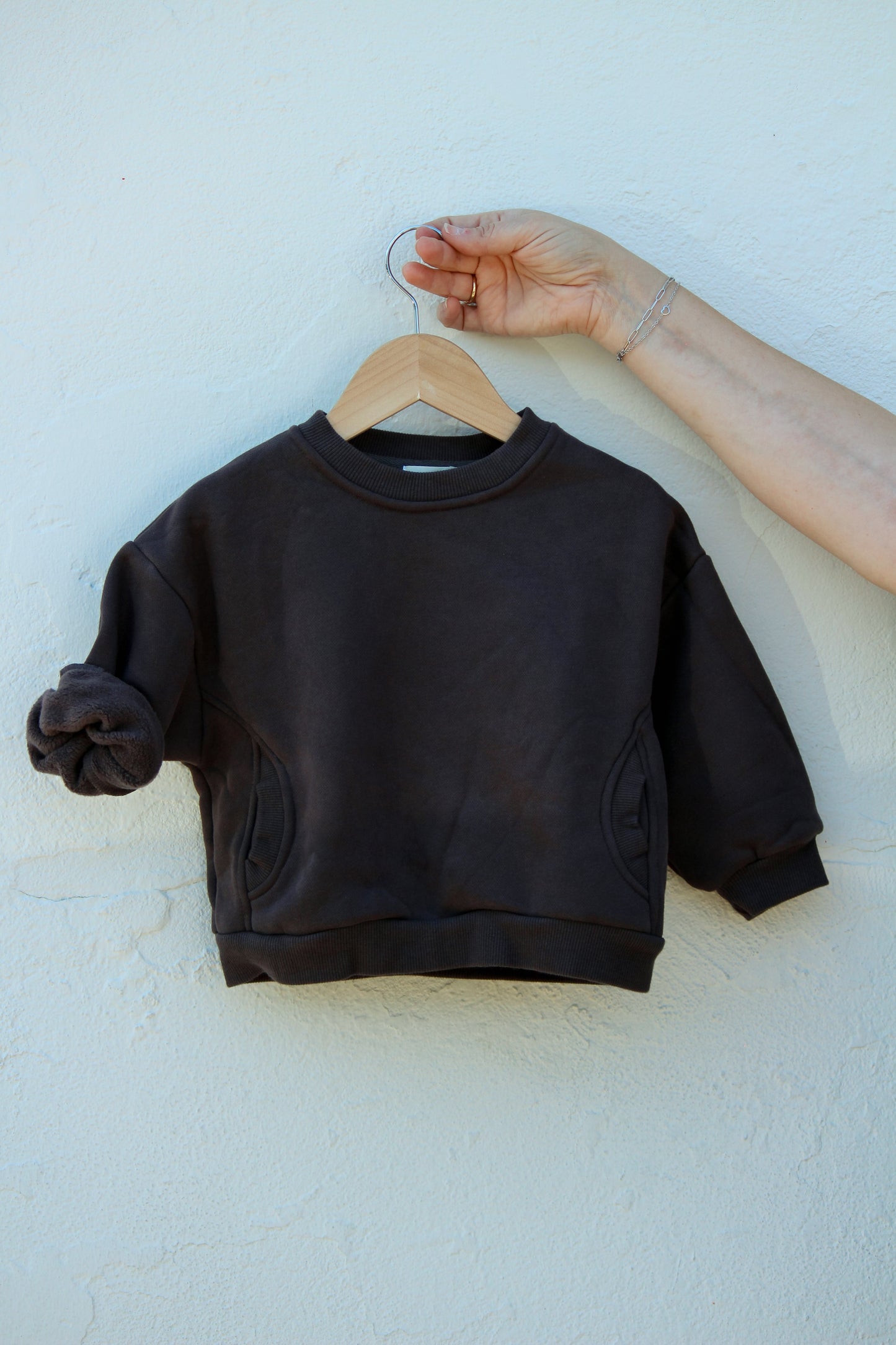 Charcoal Pocket Crewneck