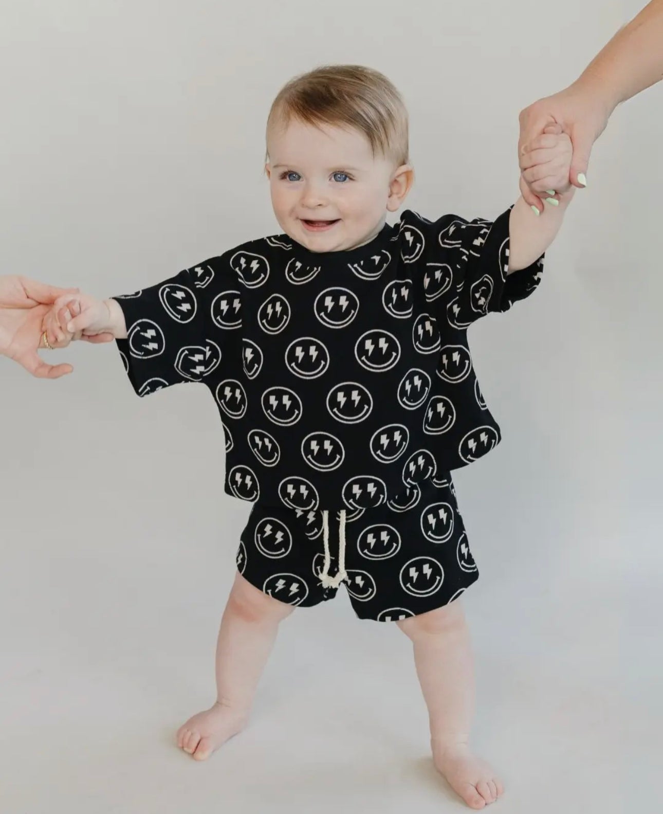 Electric Smiley Shorts Set