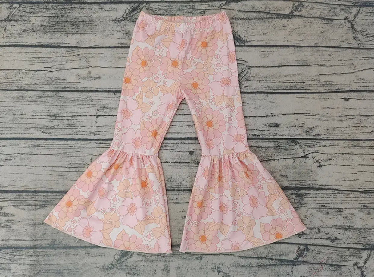 Peachy Floral Bell Bottoms