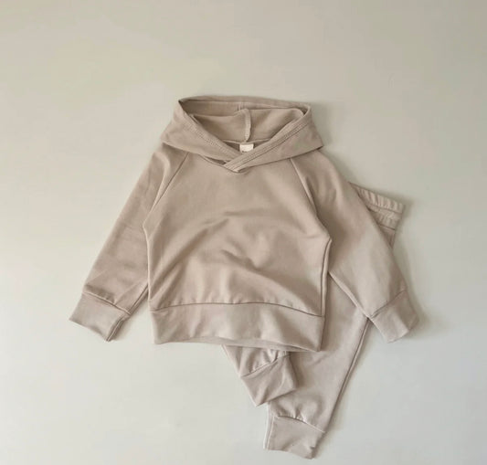 Happily Beige Hoodie Set