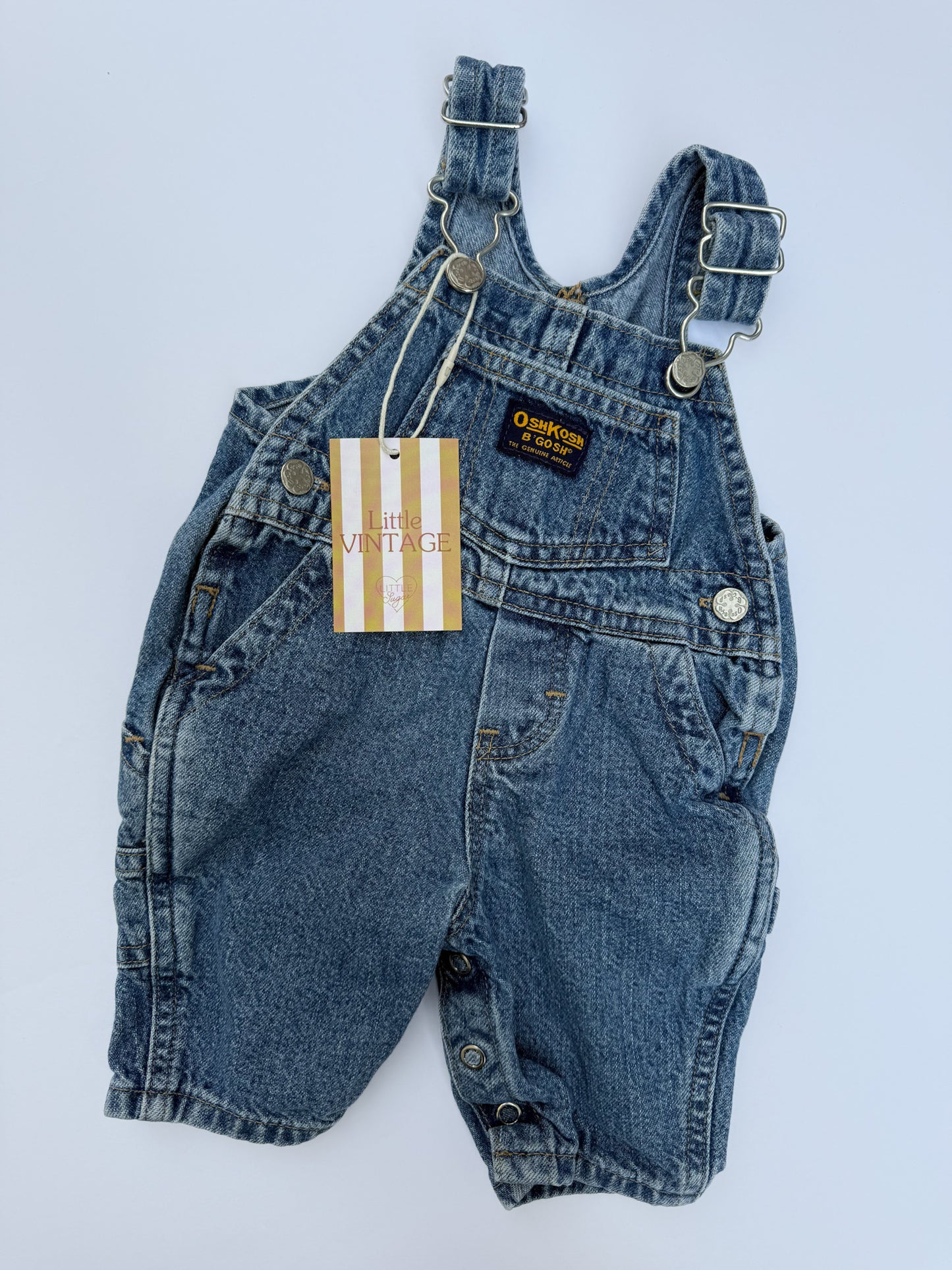 OshKosh Vintage Denim Overalls -0/3M