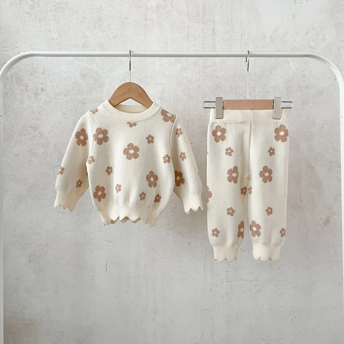 Floral Knit Sweater Set