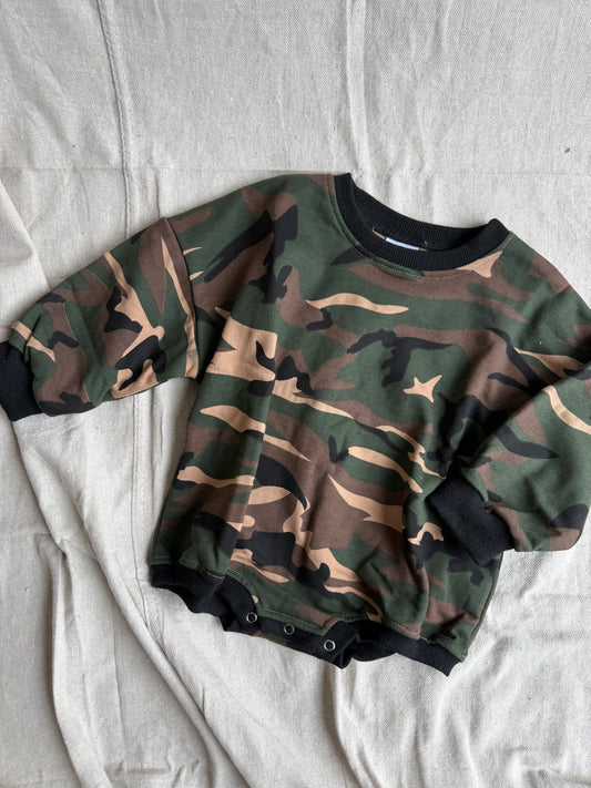 Sweatshirt Romper - Camo