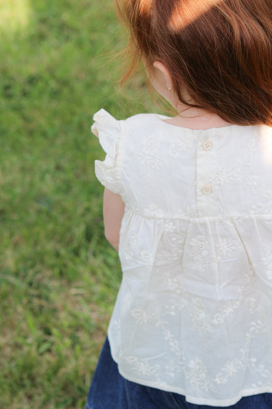Buttercream Bloom Embroidered Blouse