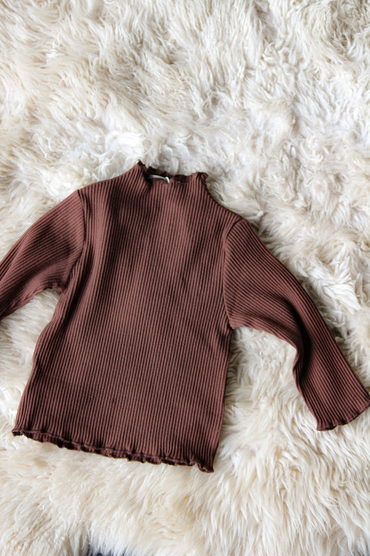 Brown Ribbed long sleeve