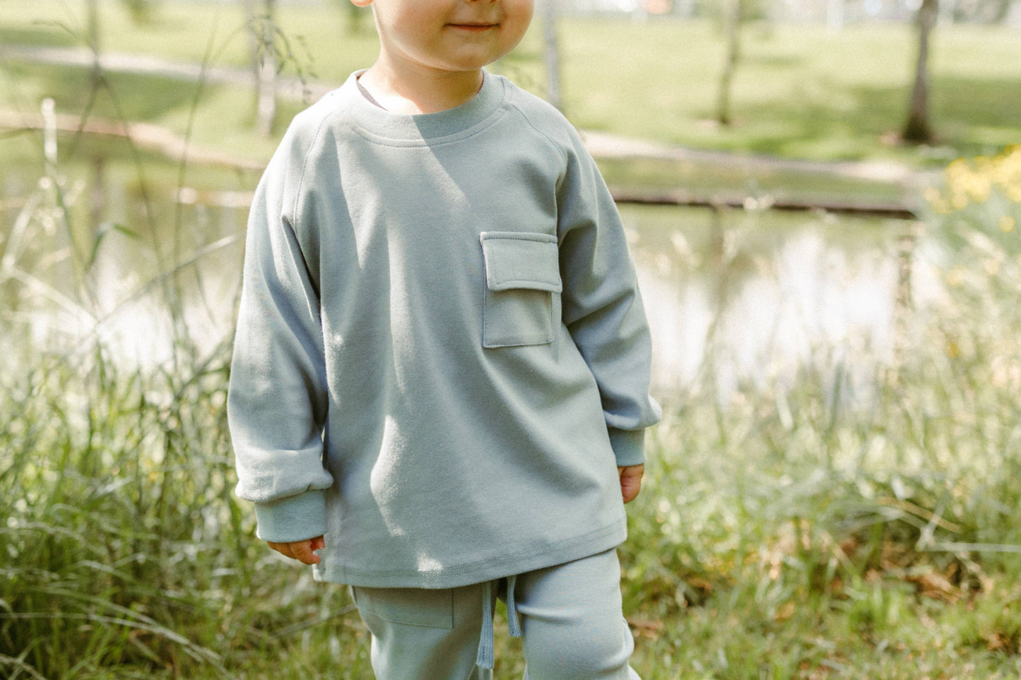 Raglan Playwear Set in Dusty Blue