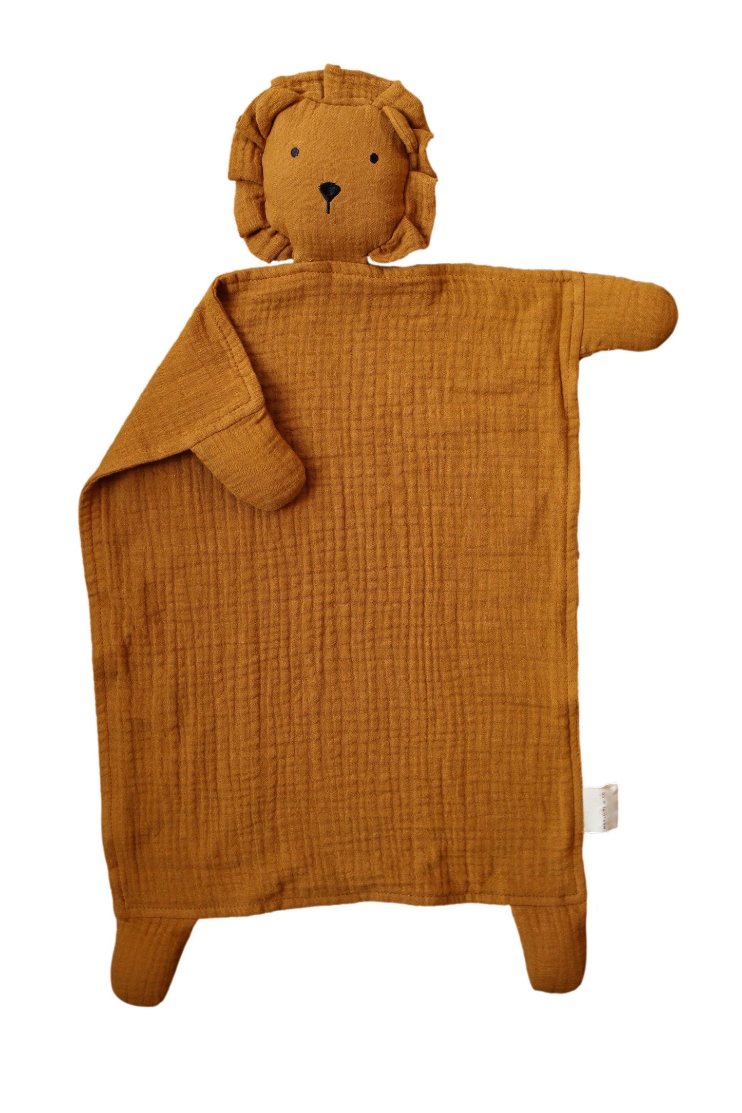 Toffee Lion Organic Cotton Muslin Lovey Blanket