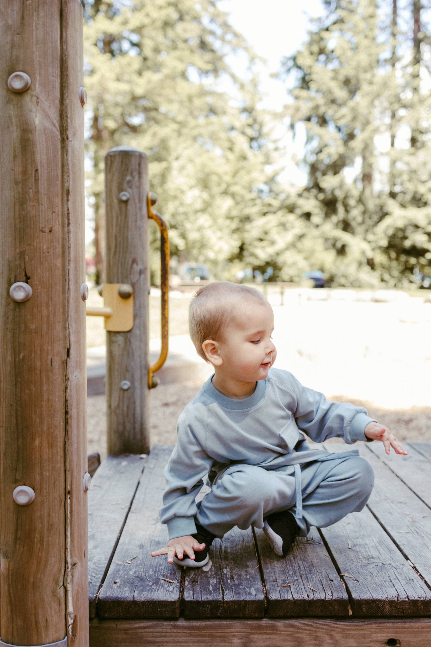 Raglan Playwear Set in Dusty Blue