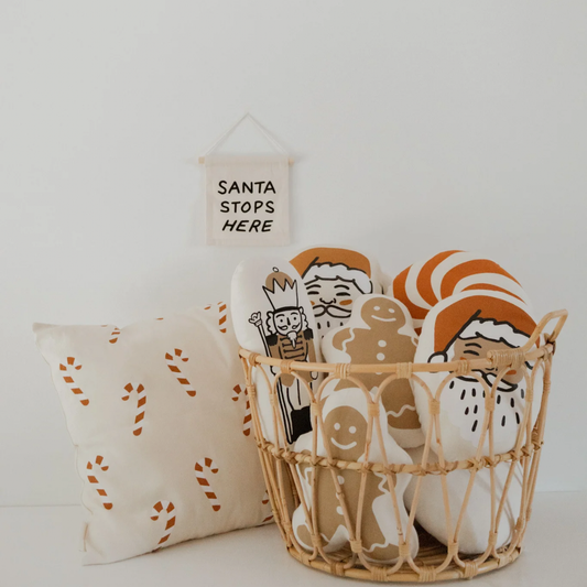 Gingerbread cookie person pillow