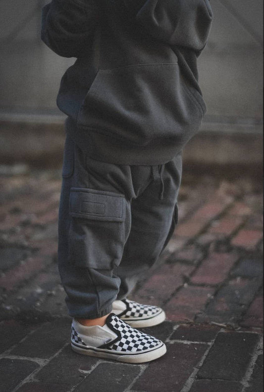 Toddler Classic Cargo Sweatpants in Stonewash