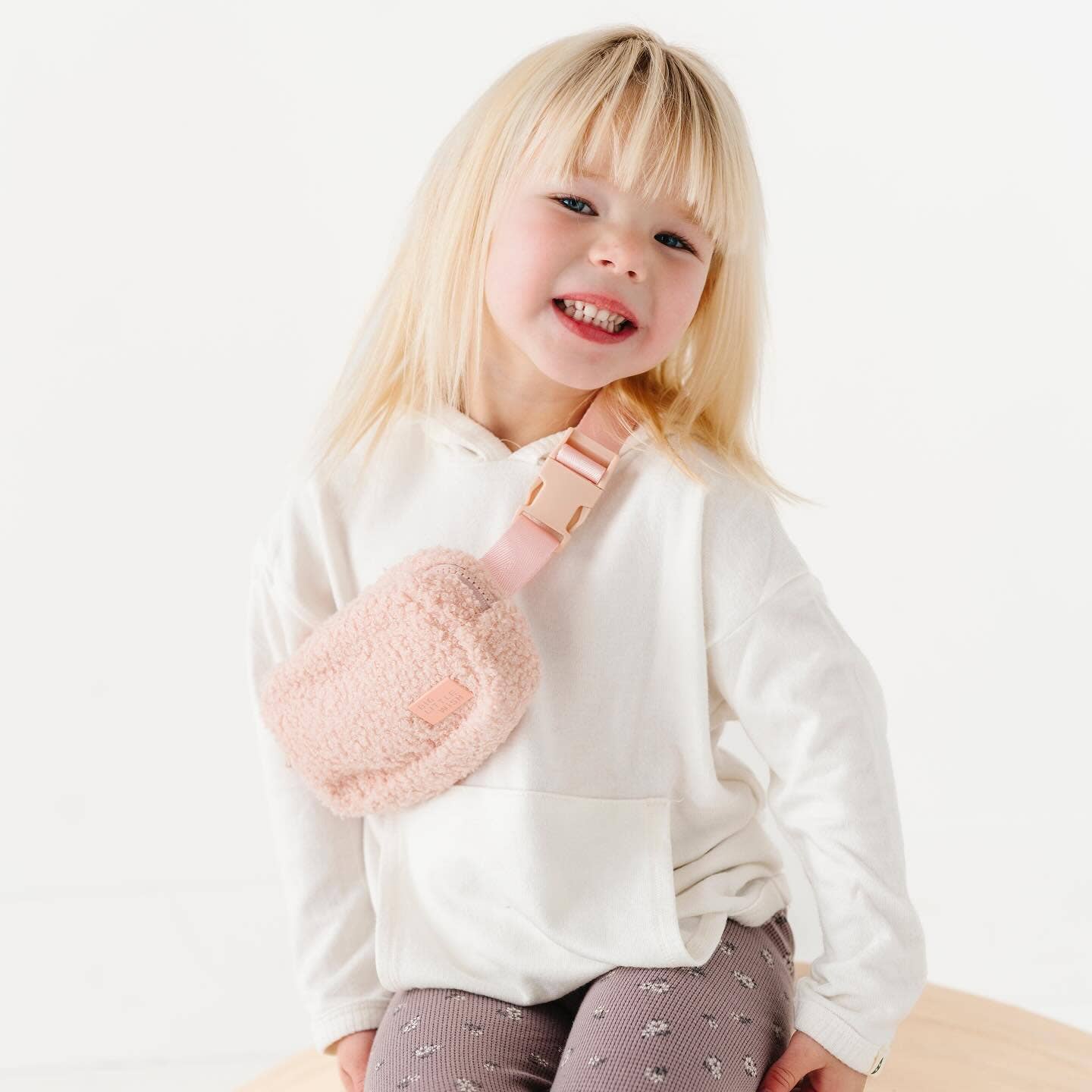 The Aspen Bag- Sherpa Light Pink Kids Belt Bag