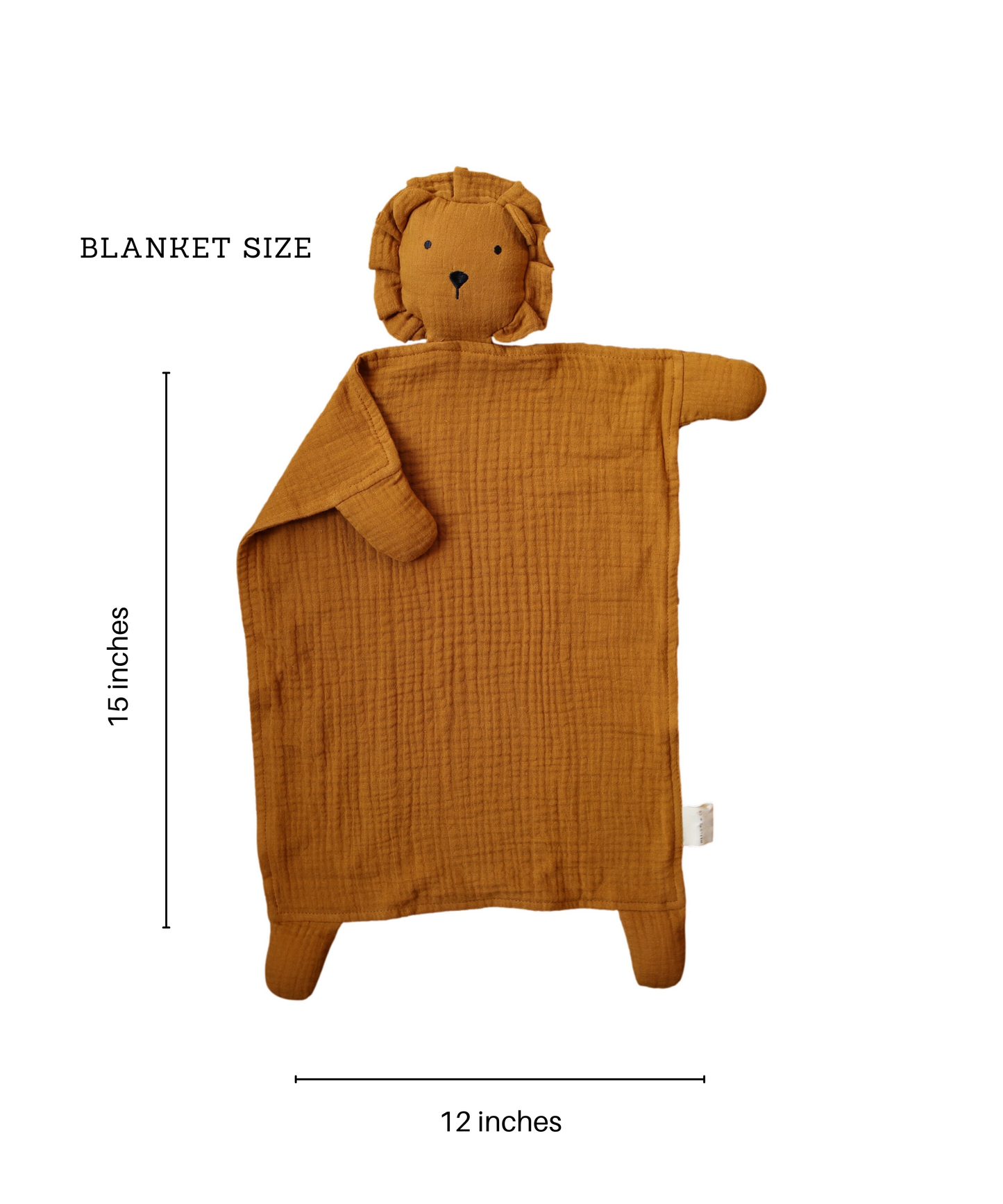 Toffee Lion Organic Cotton Muslin Lovey Blanket